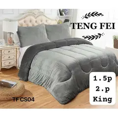 ANGELES DEL HOGAR - Cobertor Plush Con Chiporro Ten Fei 2 Plazas Gris