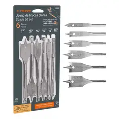 TRUPER - Brocas Para Madera Planas 6 Piezas
