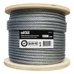 DICAS - Piola De Acero Galvanizado 10 Mm 100 Metros