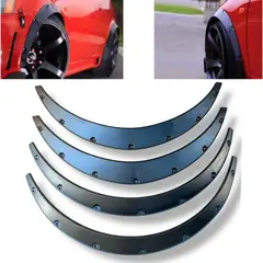 GENERICO - X4 Fender Flares Tapabarro Tuning Negro Para Autos Universal