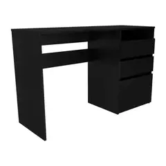 FMFURNITURE - Escritorio 3 Cajones - Negro 75x120.5x42.1 cm
