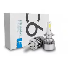 GENERICO - Kit Turbo Focos Ampolleta Led H7 36W C6 Luz Blanca 3800LM