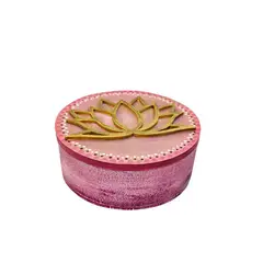 CREA TALLER - Caja joyero de madera flor de loto
