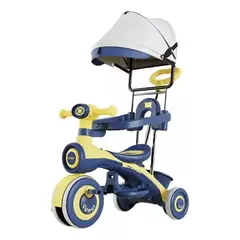 MUNDO MAGIA - Triciclo Infantil Musical Con Luces Y Toldo Ajustable