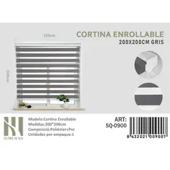 ANGELES DEL HOGAR - CORTINA ROLLER DUO 200 CM X 200 CM GRIS