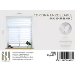 ANGELES DEL HOGAR - CORTINA ROLLER DUO 140 CM X 200 CM BLANCO