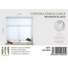 ANGELES DEL HOGAR - CORTINA ROLLER DUO 180 CM X 200 CM BLANCO