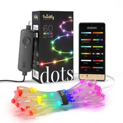TWINKLY - DOTS CADENA 60 LED RGB CABLE TRANSPARENTE USB-A TWD060STP-T