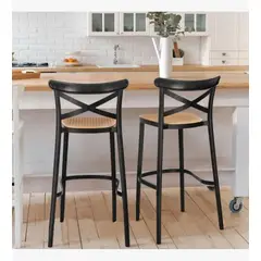 GENERICO - Pack 4 Sillas de Bar Arizona 75cm Negro