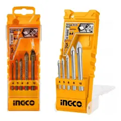 INGCO - Set Brocas Punta Flecha Cerámica Vidrio 5 Pcs Akd7058