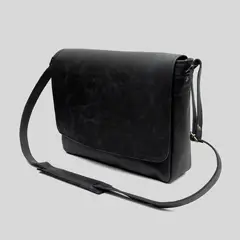 TRAUKO - Maletín Unisex Cuero Negro Berna