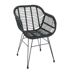 KLIK - Butaca con Apoyabrazos de Terraza Rattan Grecia Color Negro