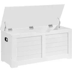 SPACEZAT - Banqueta Baul Almacenaje Blanco Saffle