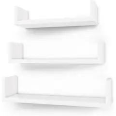 SPACEZAT - Set 3 Estantes Repisa Pared Corchete Blanco Arendal