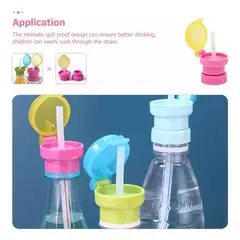 GENERICO - Tapa De Botella De Bebidas Para Bebés Con Pajilla Bombilla