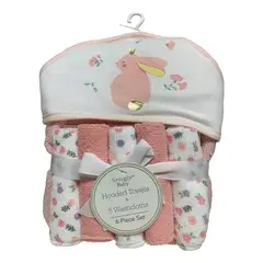 GENERICO - Set Toalla Con 5 Babitas Colores Pasteles