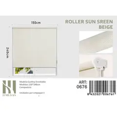 ANGELES DEL HOGAR - CORTINAS ROLLER SUN SCREEN 150 X 240 BEIGE