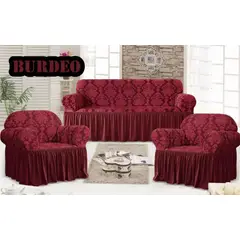 GENERICO - Funda Cubre Sofá Sillón Algodón Turco ROJO ITALIANO 3+1+1 Cuerpos