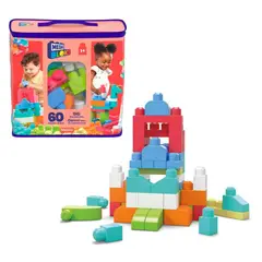 ANSALDO - Bloques MEGA BLOCK 60 piezas coloridos para construcción