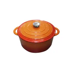 BRIVA - Olla Hierro Fundido Redonda Naranja 36x29x125 Cm - Naranjo