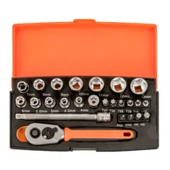 BAHCO - Juego de Dados 1/4" hexagonales, serie corta SBSL25