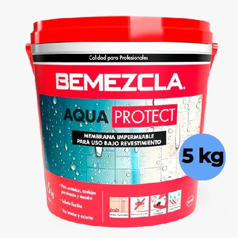 BEMEZCLA AQUAPROTECT - Membrana Impermeable para uso bajo revestimiento, 5Kg