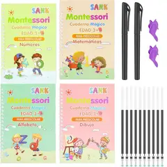 GENERICO - Pack De 4 Libros Educativos Caligrafía Español Para Niños