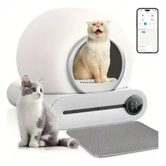 U BUY - Arenero Robot Automático Para Gatos 20 Wifi Color Blanco