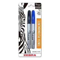 ZEBRA - Marcadores Permanentes Punta Fina Negro Y Azul Trazo