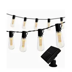 GENERICO - GUIRNALDA LED SOLAR 10 AMPOLLETAS LUZ CALIDA