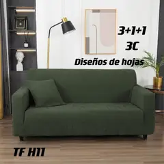 GENERICO - Juego 3-1-1 fundas de sillon texturizada con diseños