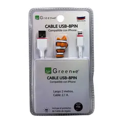GREEN E - Cable de 2 metros USB a IPhone