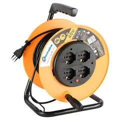 GENERICO - Carrete Alargador 4 Tomas 40m Schuko Negro