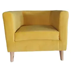 MUEBLERIA LATINA - ML POLTRONA BORLANGE CUBO FELPA AMARILLO