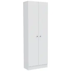 FMFURNITURE - Estante Organizador WC 2 Puertas - Blanco 180x30x60 cm