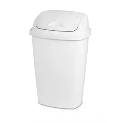 GENERICO - Basurero Plástico Baño Cocina 30 Litros Tapa Vaivén Blanco
