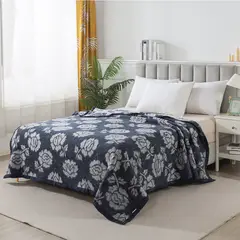 ANDES - FRAZADAS CLASSIC JACQUARD AZUL 2 PLAZAS