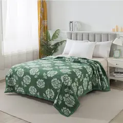 ANDES - FRAZADAS CLASSIC JACQUARD VERDE 2 PLAZAS