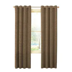 TIENDA EL GARAGE - Cortina Cafe Blackout 100%, 2 Paños De 220x140cm Textura Lino