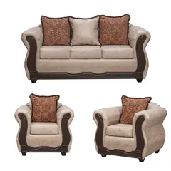 BLACK FACTORY - Juego de Living 3 1 1 Sofia PU Beige