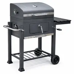JARDIMEX - Parrilla Ahumador Móvil Acero Inoxidable Carbón Con Tapa