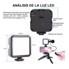 GENERICO - Kit De Grabacion Estabilizador Luz Led Y Micrófono Youtube