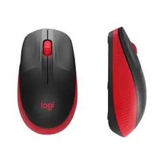 LOGITECH - M190 Mouse Inalámbrico, Óptico, 1000dpi, 3 Botones, USB, Color Rojo