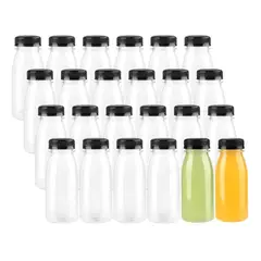 PASTELERIUS - 24 Botellas Plasticas Transparentes Botella Con Tapa 300ml