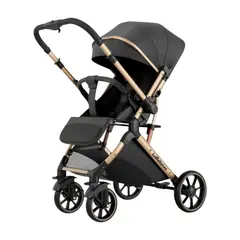 LUBABYCAS - Coche De Paseo Reversible Con Cubre Pies B1 Negro
