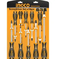 INGCO - Kit Set Juego Destornilladores 10 Pzas Hksd1028
