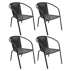 GENERICO - Silla ratan negra Bighouse 4 unidades Mimbral