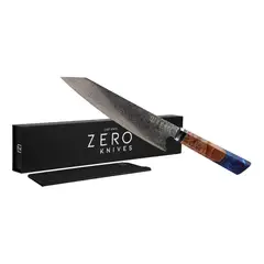 ZERO KNIVES - Cuchillo Kiritsuke 82 - - Epoxy Damascus - Azul