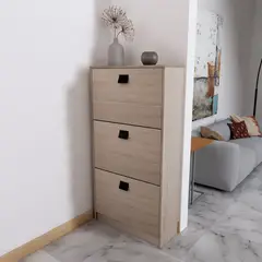 MOBELTEK - Mueble Organizador Zapatos 3 Puertas Nougat
