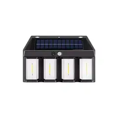 GENERICO - Lámpara de pared solar induccion 4 focos con sensor de movimiento